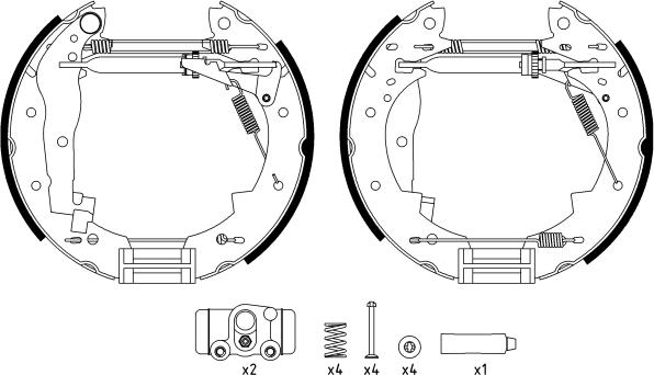 HELLA 8DB 355 022-731 - Комплект спирачна челюст vvparts.bg