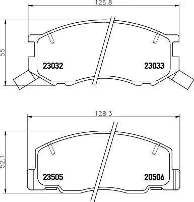 HELLA 8DB 355 009-481 - Комплект спирачно феродо, дискови спирачки vvparts.bg