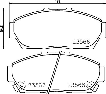 HELLA 8DB 355 027-681 - Комплект спирачно феродо, дискови спирачки vvparts.bg