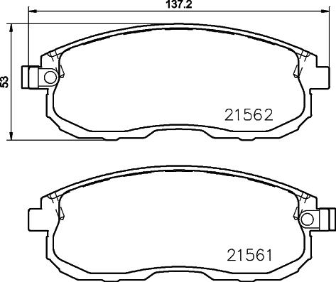 HELLA 8DB 355 027-071 - Комплект спирачно феродо, дискови спирачки vvparts.bg