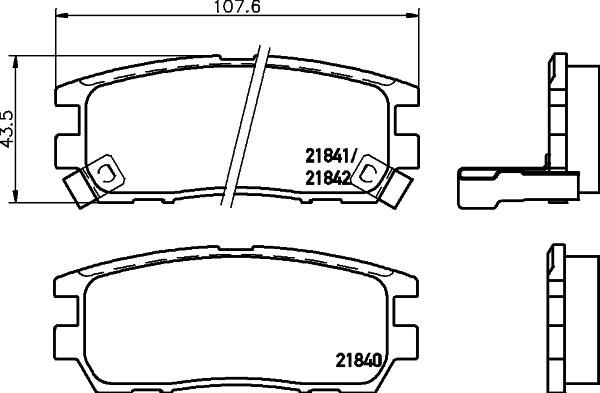 HELLA 8DB 355 027-331 - Комплект спирачно феродо, дискови спирачки vvparts.bg