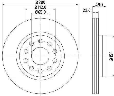 HELLA 8DD 355 109-551 - Спирачен диск vvparts.bg