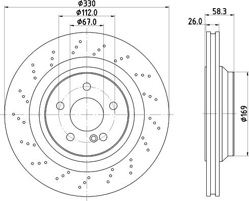 HELLA 8DD 355 109-501 - Спирачен диск vvparts.bg