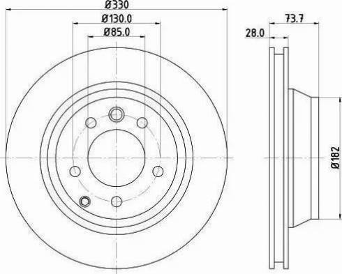 HELLA 8DD 355 121-111 - Спирачен диск vvparts.bg