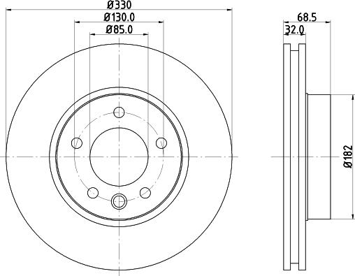 HELLA 8DD 355 109-742 - Спирачен диск vvparts.bg