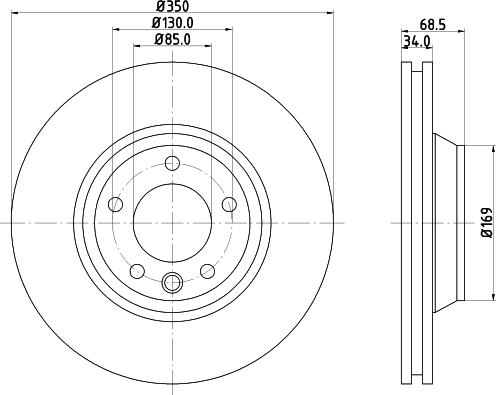 HELLA 8DD 355 109-762 - Спирачен диск vvparts.bg