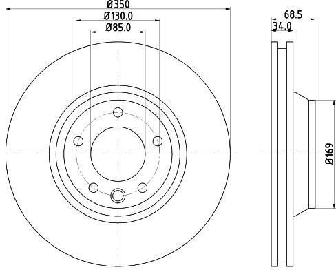 HELLA 8DD 355 109-782 - Спирачен диск vvparts.bg