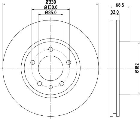 HELLA 8DD 355 109-722 - Спирачен диск vvparts.bg