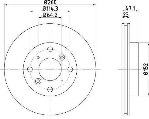 HELLA 8DD 355 104-981 - Спирачен диск vvparts.bg