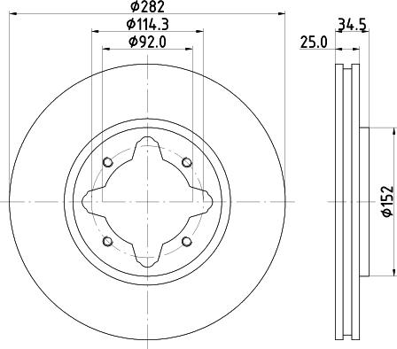 HELLA 8DD 355 104-971 - Спирачен диск vvparts.bg