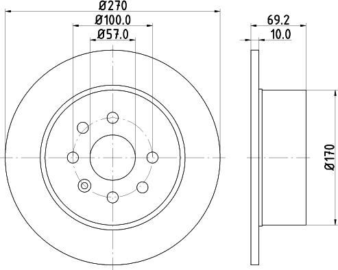 HELLA 8DD 355 104-661 - Спирачен диск vvparts.bg