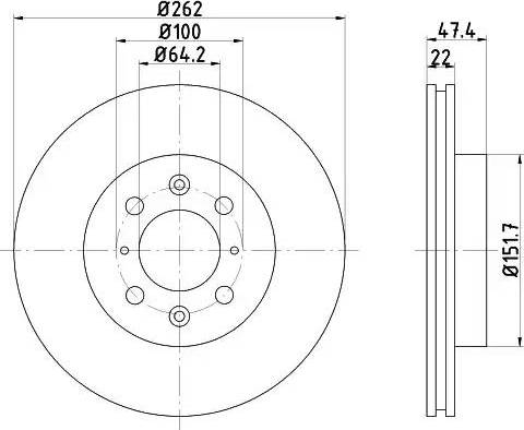 HELLA 8DD 355 104-041 - Спирачен диск vvparts.bg