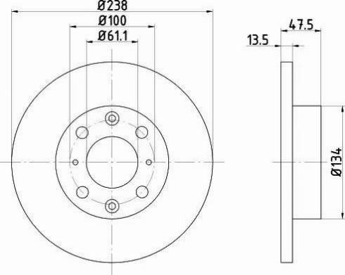 HELLA 8DD 355 104-031 - Спирачен диск vvparts.bg