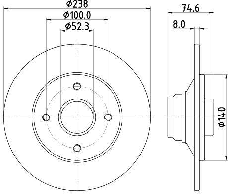 HELLA 8DD 355 124-171 - Спирачен диск vvparts.bg