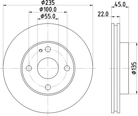 HELLA 8DD 355 104-151 - Спирачен диск vvparts.bg