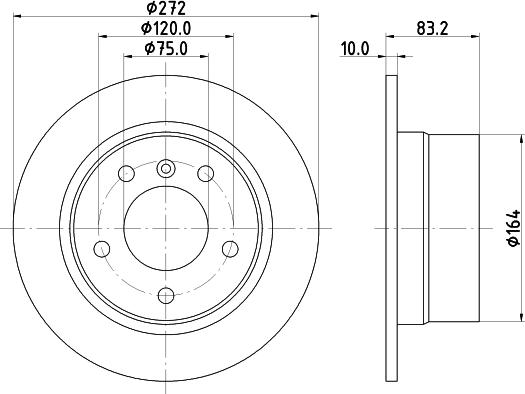 HELLA 8DD 355 124-711 - Спирачен диск vvparts.bg