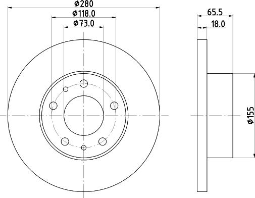 HELLA 8DD 355 104-391 - Спирачен диск vvparts.bg