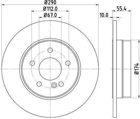 HELLA 8DD 355 121-991 - Спирачен диск vvparts.bg