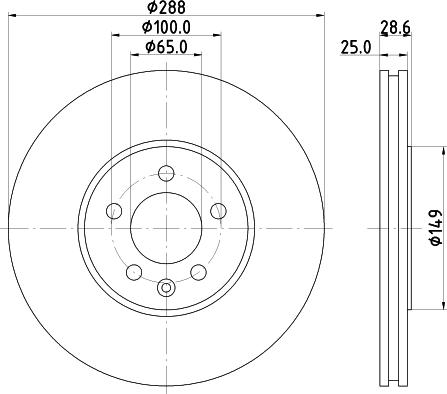 HELLA 8DD 355 104-331 - Спирачен диск vvparts.bg