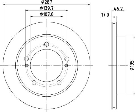 HELLA 8DD 355 104-771 - Спирачен диск vvparts.bg