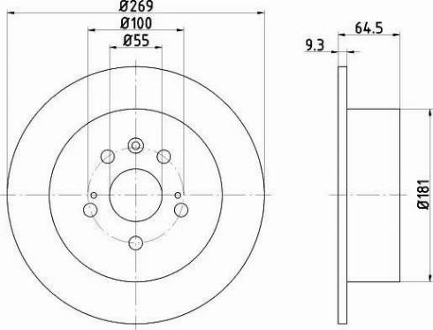 HELLA 8DD 355 105-901 - Спирачен диск vvparts.bg