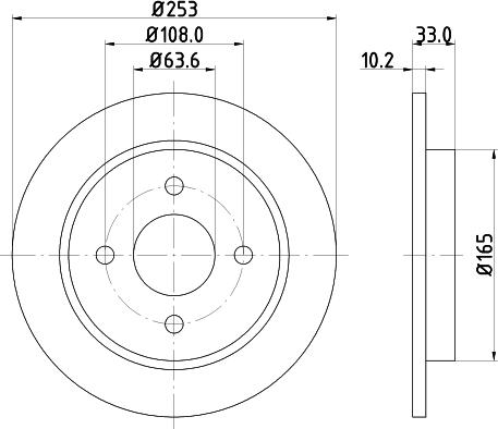 HELLA 8DD 355 105-661 - Спирачен диск vvparts.bg