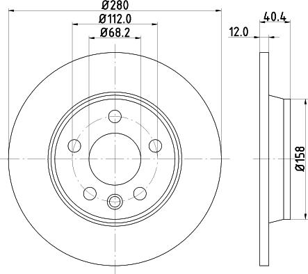 HELLA 8DD 355 105-601 - Спирачен диск vvparts.bg