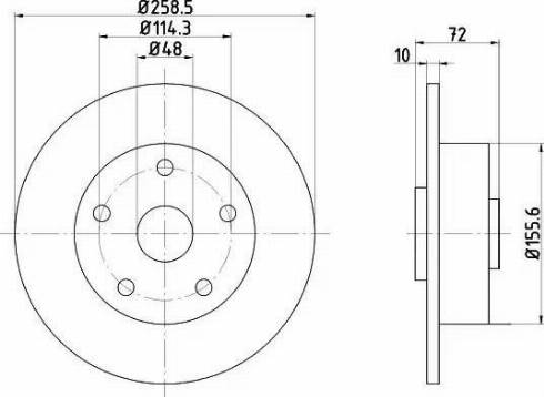 HELLA 8DD 355 105-061 - Спирачен диск vvparts.bg