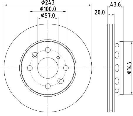 HELLA 8DD 355 105-011 - Спирачен диск vvparts.bg