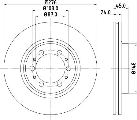 HELLA 8DD 355 105-131 - Спирачен диск vvparts.bg