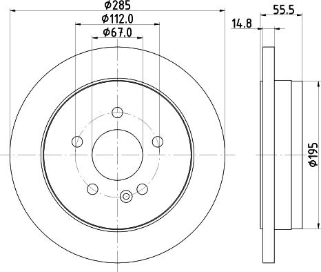 HELLA 8DD 355 105-852 - Спирачен диск vvparts.bg