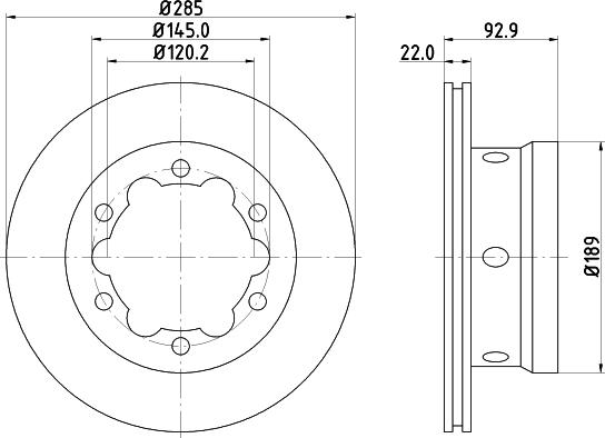 HELLA 8DD 355 105-811 - Спирачен диск vvparts.bg