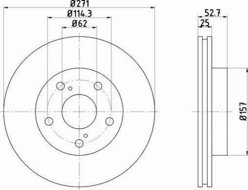 HELLA 8DD 355 105-261 - Спирачен диск vvparts.bg