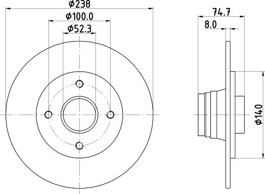 HELLA 8DD 355 105-271 - Спирачен диск vvparts.bg