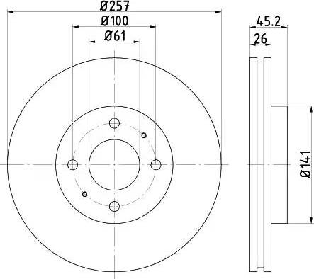 HELLA 8DD 355 106-481 - Спирачен диск vvparts.bg