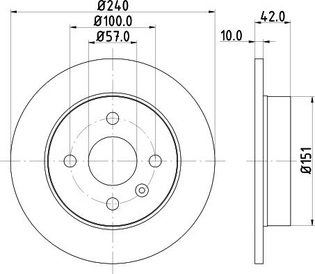 HELLA 8DD 355 106-091 - Спирачен диск vvparts.bg