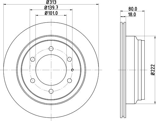 HELLA 8DD 355 106-021 - Спирачен диск vvparts.bg