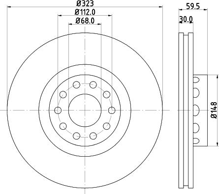 HELLA 8DD 355 106-702 - Спирачен диск vvparts.bg