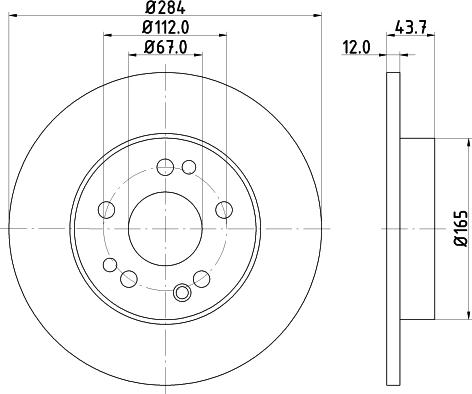 HELLA 8DD 355 100-931 - Спирачен диск vvparts.bg