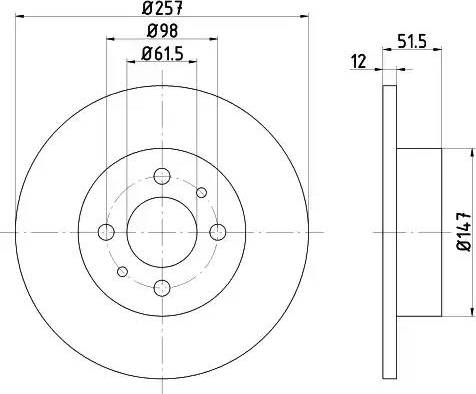 HELLA 8DD 355 100-691 - Спирачен диск vvparts.bg