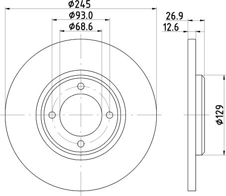 HELLA 8DD 355 100-021 - Спирачен диск vvparts.bg