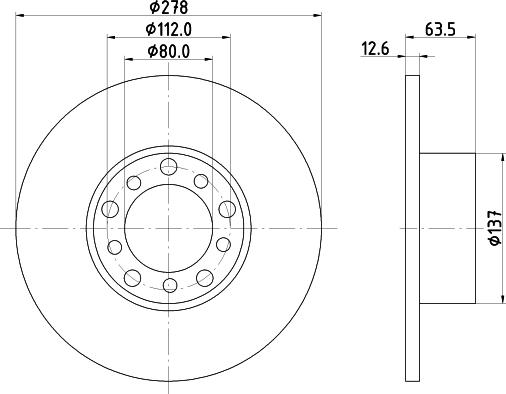 HELLA 8DD 355 100-071 - Спирачен диск vvparts.bg