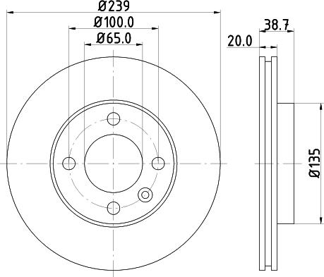HELLA 8DD 355 100-192 - Спирачен диск vvparts.bg