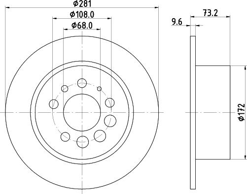 HELLA 8DD 355 100-891 - Спирачен диск vvparts.bg