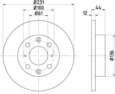 HELLA 8DD 355 101-931 - Спирачен диск vvparts.bg