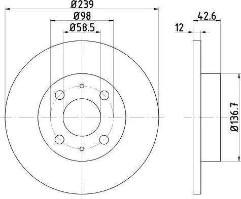 HELLA 8DD 355 101-481 - Спирачен диск vvparts.bg