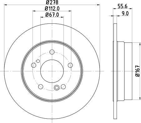 HELLA 8DD 355 101-011 - Спирачен диск vvparts.bg