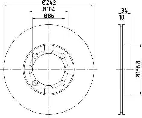 HELLA 8DD 355 101-151 - Спирачен диск vvparts.bg