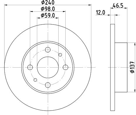 HELLA 8DD 355 101-131 - Спирачен диск vvparts.bg