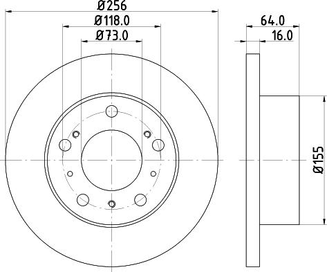 HELLA 8DD 355 101-121 - Спирачен диск vvparts.bg